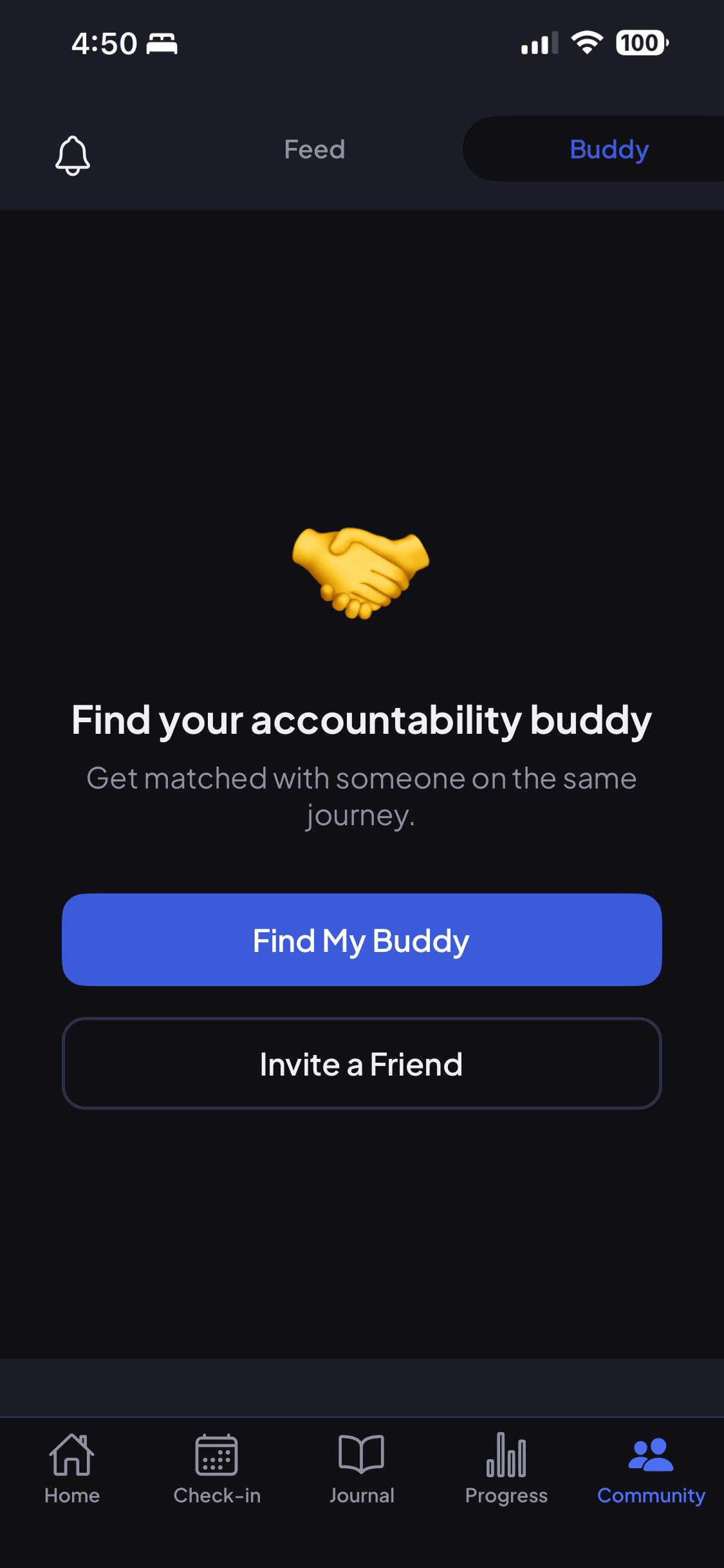 SoberRise accountability buddy chat on iPhone